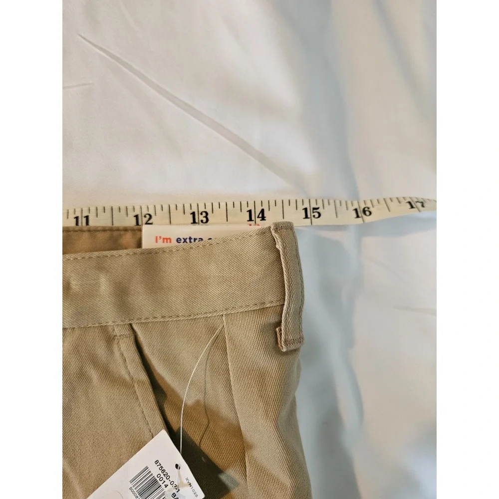 Old Navy Boys Straight Pants Beige Cotton Twill Built-In Flex Reinforced Knees